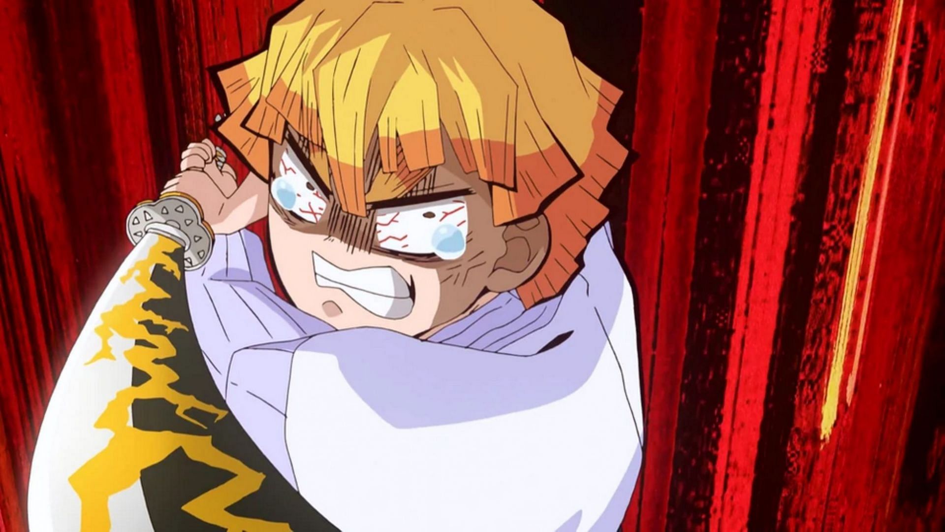Zenitsu angry at Tanjiro (Image via Ufotable)